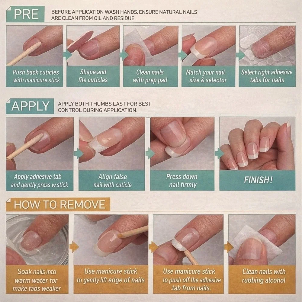 NEW Vamony Press On‎ Nails Mom & Kids 24 Nails For Kids And 30 Nails For Mom